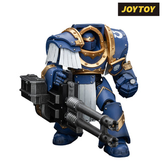 JoyToy Warhammer The Horus Heresy Action Figure - Ultramarines  Cataphractii Terminator Squad  Terminator with Reaper Autocannon (1/18 Scale)