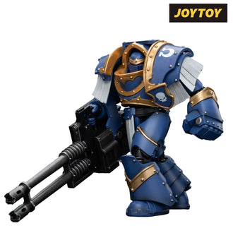 JoyToy Warhammer The Horus Heresy Action Figure - Ultramarines  Cataphractii Terminator Squad  Terminator with Reaper Autocannon (1/18 Scale)