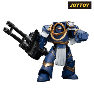 JoyToy Warhammer The Horus Heresy Action Figure - Ultramarines  Cataphractii Terminator Squad  Terminator with Reaper Autocannon (1/18 Scale) Preorder