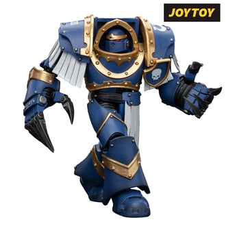 JoyToy Warhammer The Horus Heresy Action Figure - Ultramarines  Cataphractii Terminator Squad  Terminator with Lightning Claws (1/18 Scale)