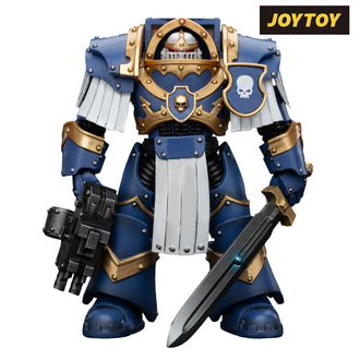 JoyToy Warhammer The Horus Heresy Action Figure - Ultramarines  Cataphractii Terminator Squad  Sergeant with Power Sword (1/18 Scale) Preorder