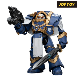 JoyToy Warhammer The Horus Heresy Action Figure - Ultramarines  Cataphractii Terminator Squad  Sergeant with Power Sword (1/18 Scale) Preorder