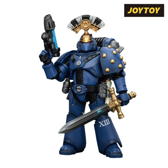 JoyToy Warhammer The Horus Heresy Action Figure - Ultramarines, Legion MkVI Tactical Squad, Sergeant with Plasma Pistol and Power Sword (1/18 Scale)