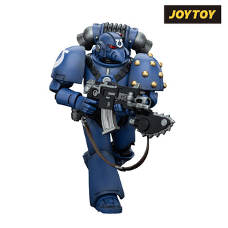 JoyToy Warhammer The Horus Heresy Action Figure - Ultramarines, Legion MkVI Tactical Squad, Legionary with Bolter & Chainblade (1/18 Scale) Preorder