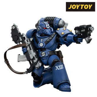 JoyToy Warhammer The Horus Heresy Action Figure - Ultramarines, Legion MkVI Tactical Squad, Legionary with Bolter & Chainblade (1/18 Scale) Preorder