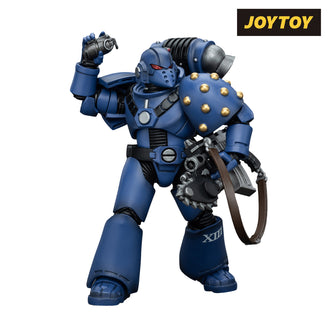 JoyToy Warhammer The Horus Heresy Action Figure - Ultramarines, Legion MkVI Tactical Squad, Legionary with Bolter & Chainblade (1/18 Scale) Preorder