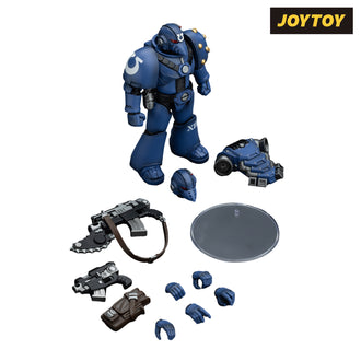 JoyToy Warhammer The Horus Heresy Action Figure - Ultramarines, Legion MkVI Tactical Squad, Legionary with Bolter & Chainblade (1/18 Scale) Preorder