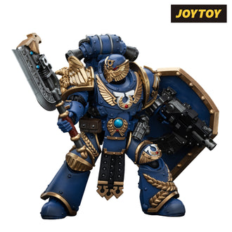 JoyToy Warhammer The Horus Heresy Action Figure - Ultramarines, Invictarus Suzerain #1 with Bolt Pistol, Legatine Axe and Argyrum Pattern Boarding Shield (1/18 Scale)