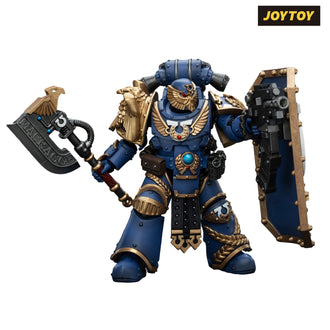 JoyToy Warhammer The Horus Heresy Action Figure - Ultramarines, Invictarus Suzerain #1 with Bolt Pistol, Legatine Axe and Argyrum Pattern Boarding Shield (1/18 Scale)