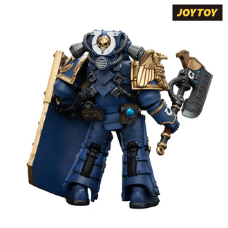 JoyToy Warhammer The Horus Heresy Action Figure - Ultramarines, Invictarus Suzerain #2 with Plasma Pistol, Legatine Axe and Argyrum Pattern Boarding Shield (1/18 Scale) Preorder