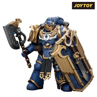 JoyToy Warhammer The Horus Heresy Action Figure - Ultramarines, Invictarus Suzerain #4 with Bolt Pistol, Legatine Axe and Argyrum Pattern Boarding Shield (1/18 Scale)