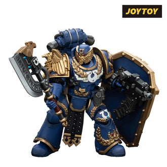 JoyToy Warhammer The Horus Heresy Action Figure - Ultramarines, Invictarus Suzerain #4 with Bolt Pistol, Legatine Axe and Argyrum Pattern Boarding Shield (1/18 Scale) Preorder