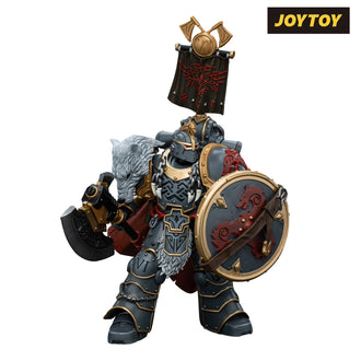 JoyToy Warhammer The Horus Heresy Action Figure - Space Wolves, Legion Praetor with Power Sword & Combat Shield (1/18 Scale) Preorder