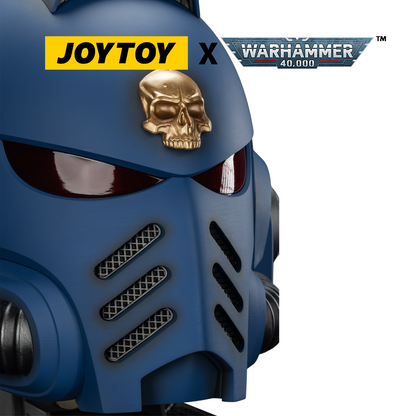 JoyToy Warhammer 40,000: Ultramarines Captain Mk X Helmet and Display Stand (1/1 Scale) Preorder