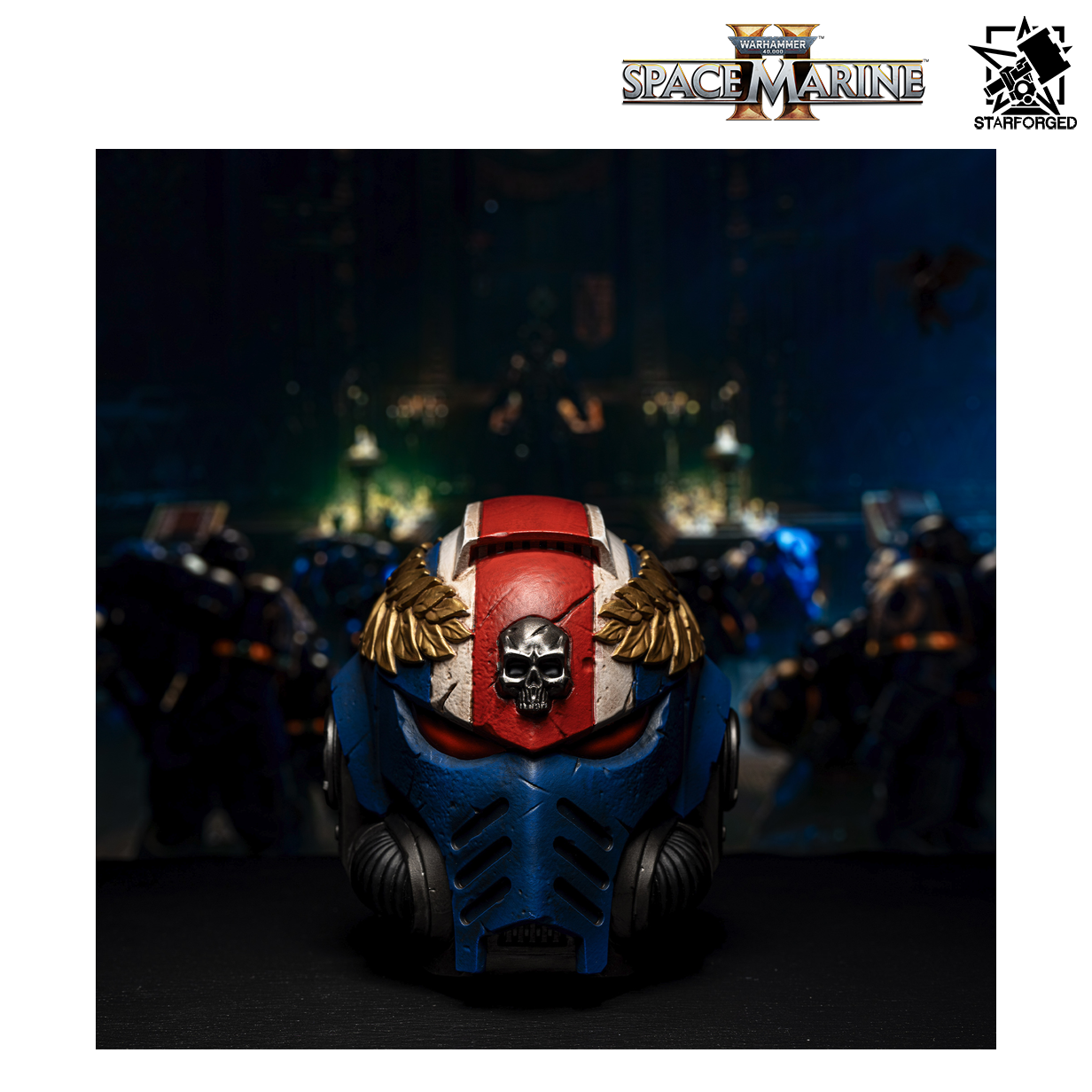 Starforged Warhammer 40,000: Space Marine 2 Ultramarines Titus' Helmet Night Light Lamp Preorder