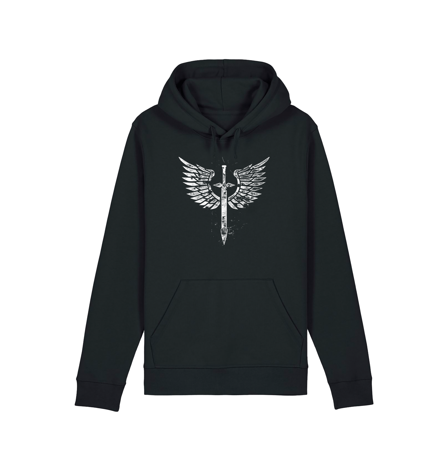 Black Printed Hoody Front