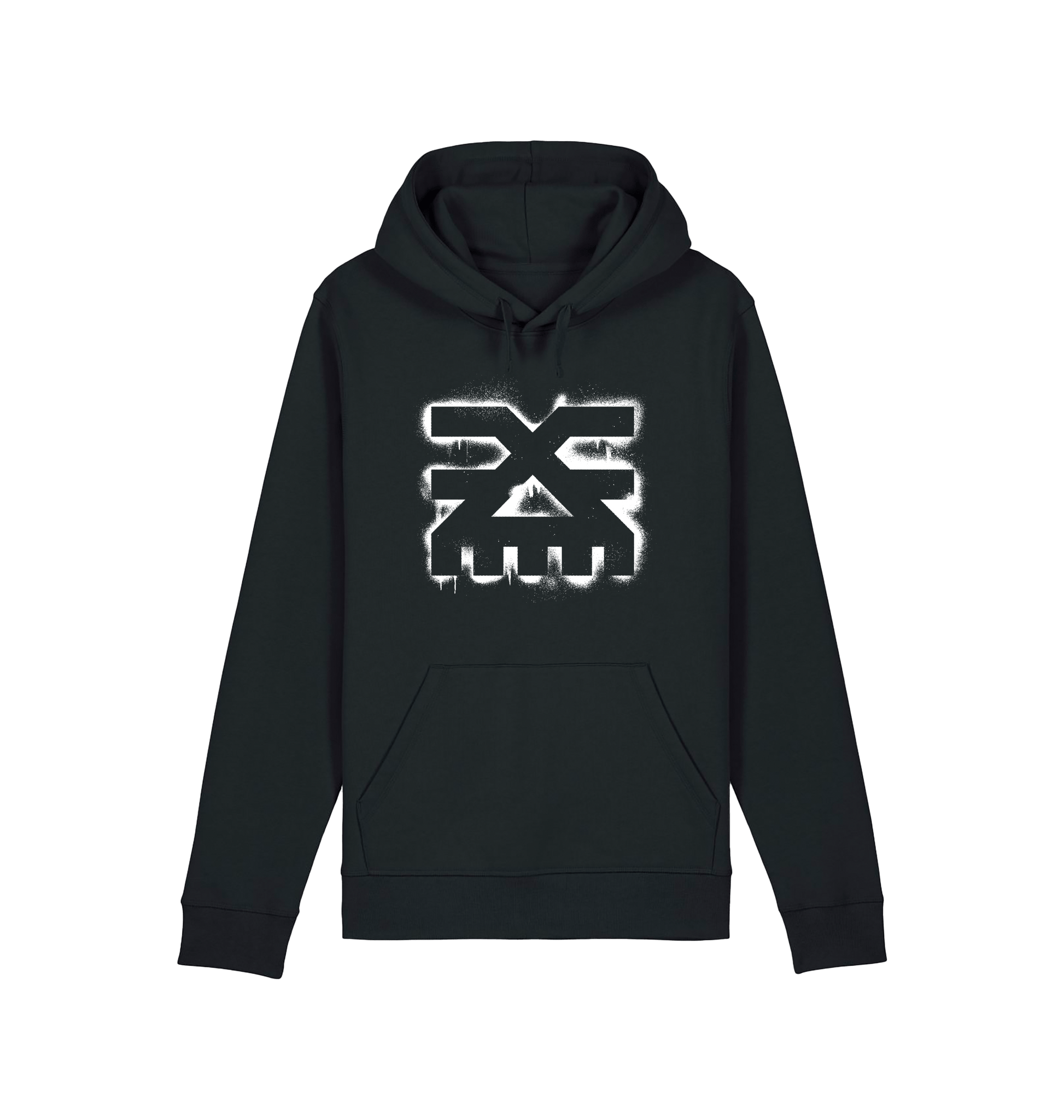 Black Printed Hoody Front