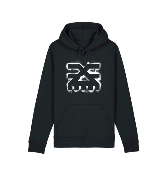 Black Printed Hoody Front