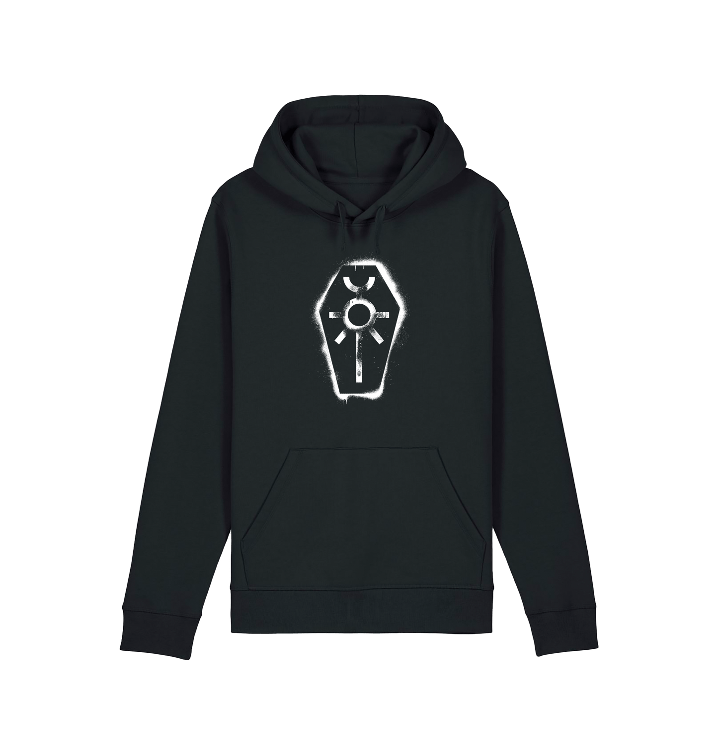 Black Printed Hoody Front