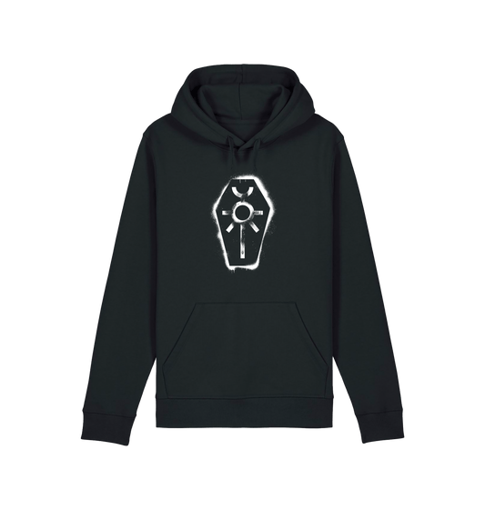 Black Printed Hoody Front