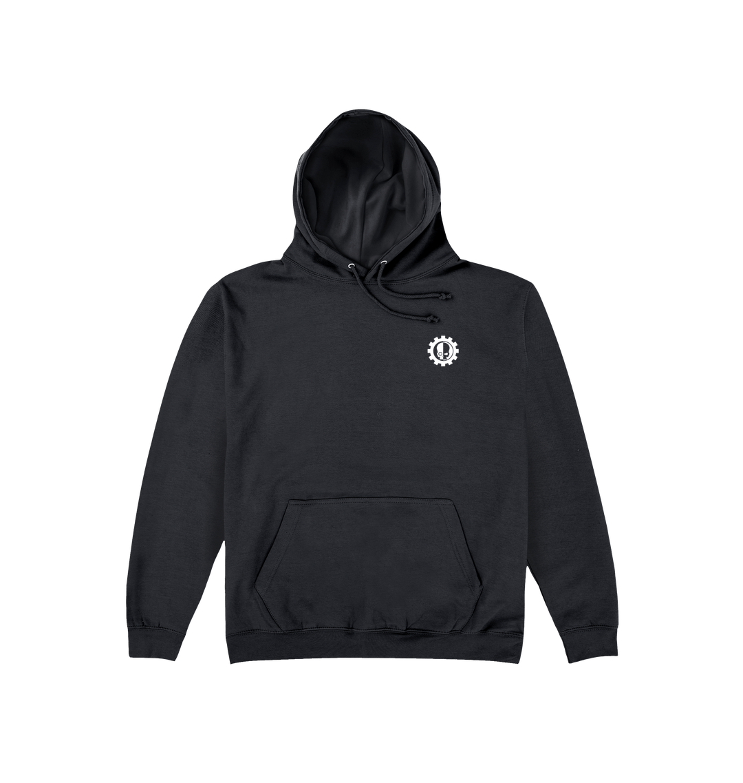 Jet Black Printed Hoody