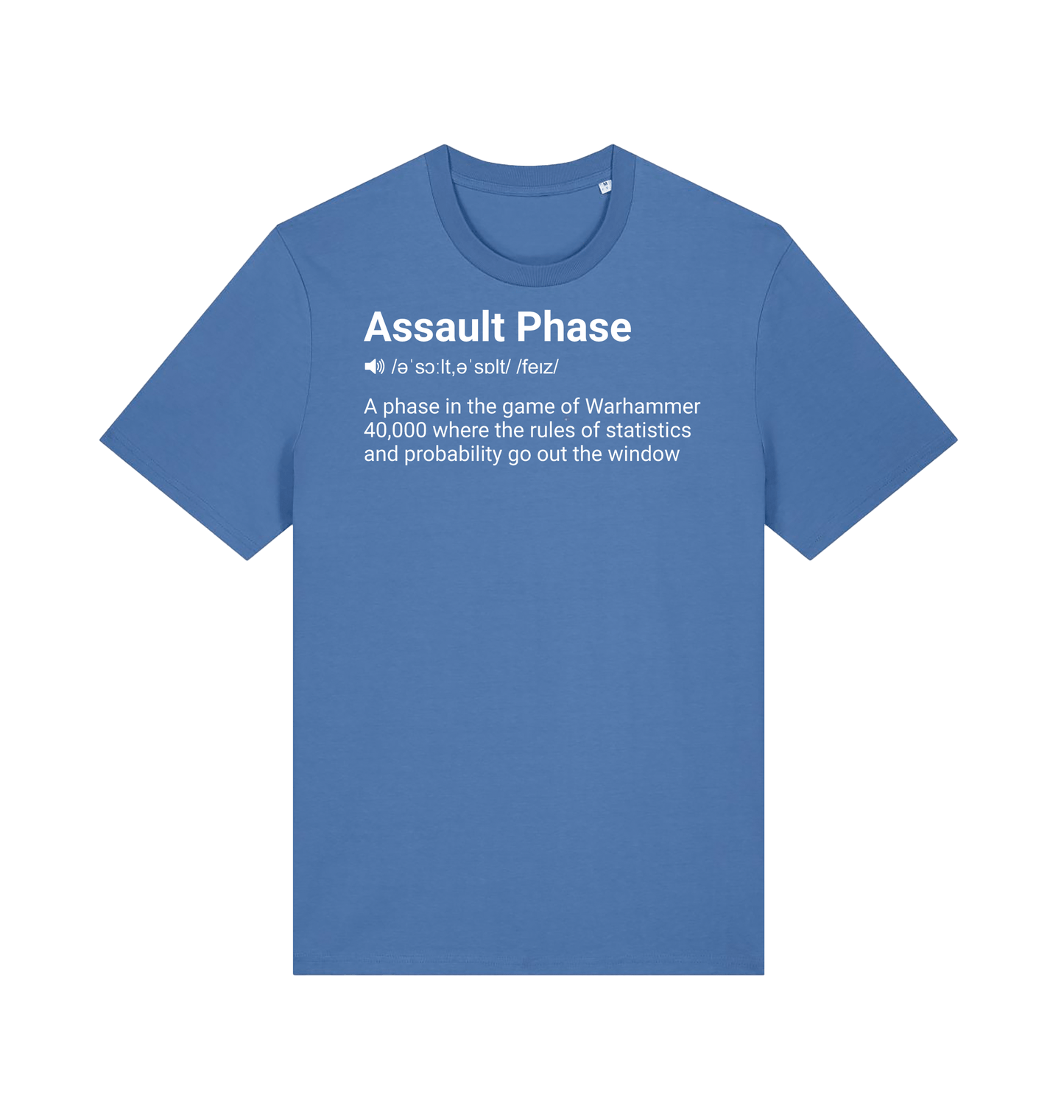 Bright Blue Printed T-shirt Front