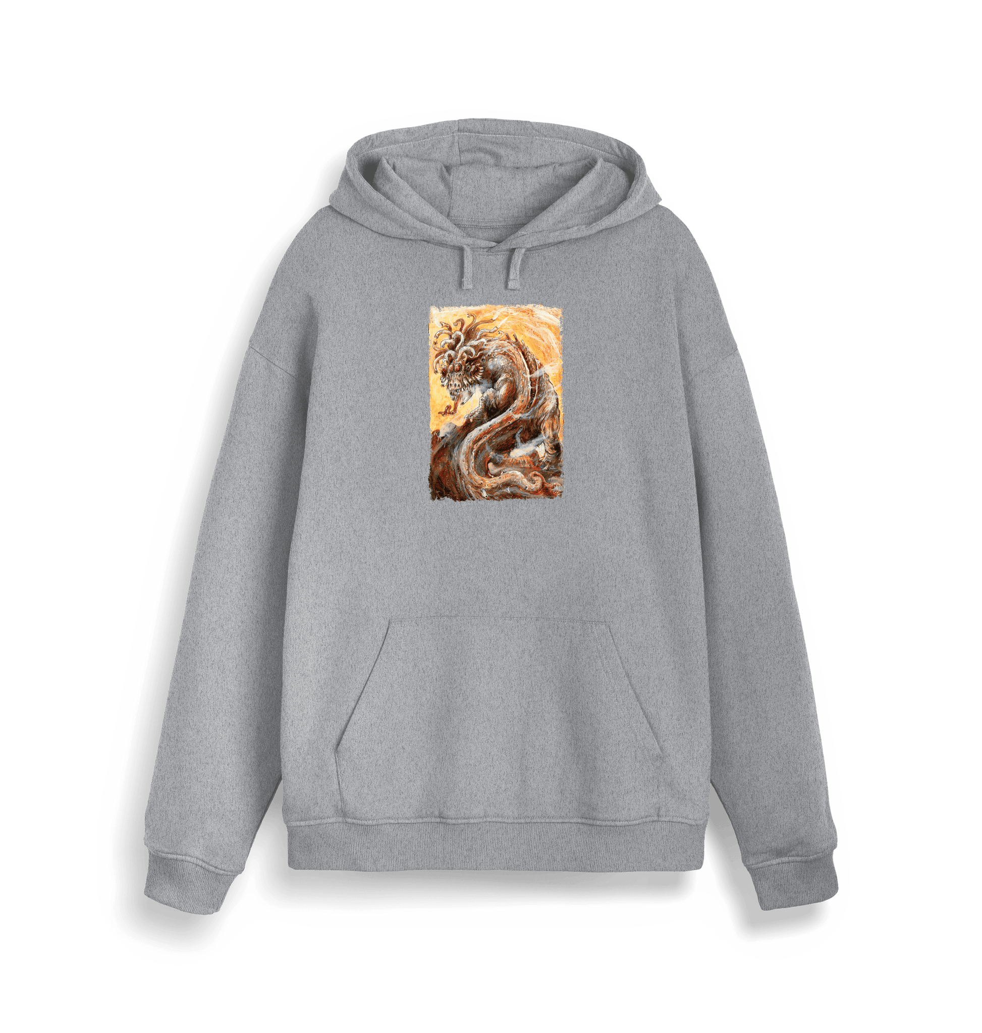 Heather Grey Printed Sweater Front