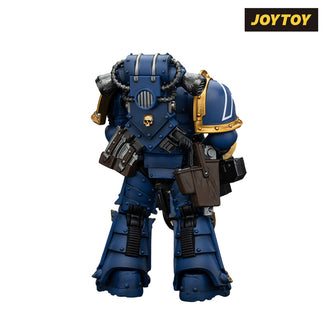 JoyToy Warhammer The Horus Heresy Action Figure - Ultramarines, Legion MkIII Tactical Support Squad, Legionary with Heavy Bolter (1/18 Scale) Preorder