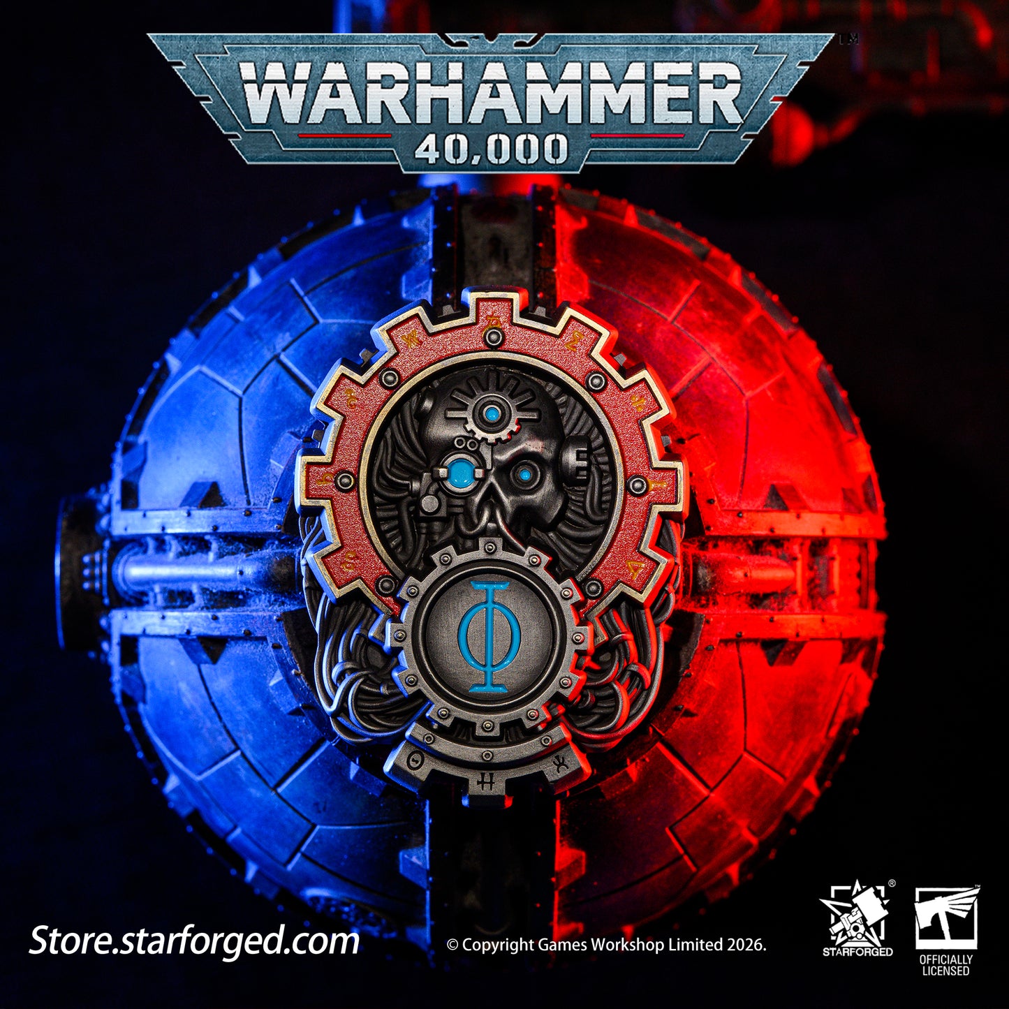 Starforged Warhammer 40,000 Seal of Omnissiah Machine God Deus Mechanicus Men's Brooch Pin Badge