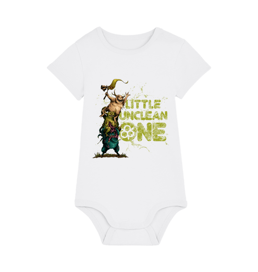 White Printed baby grow