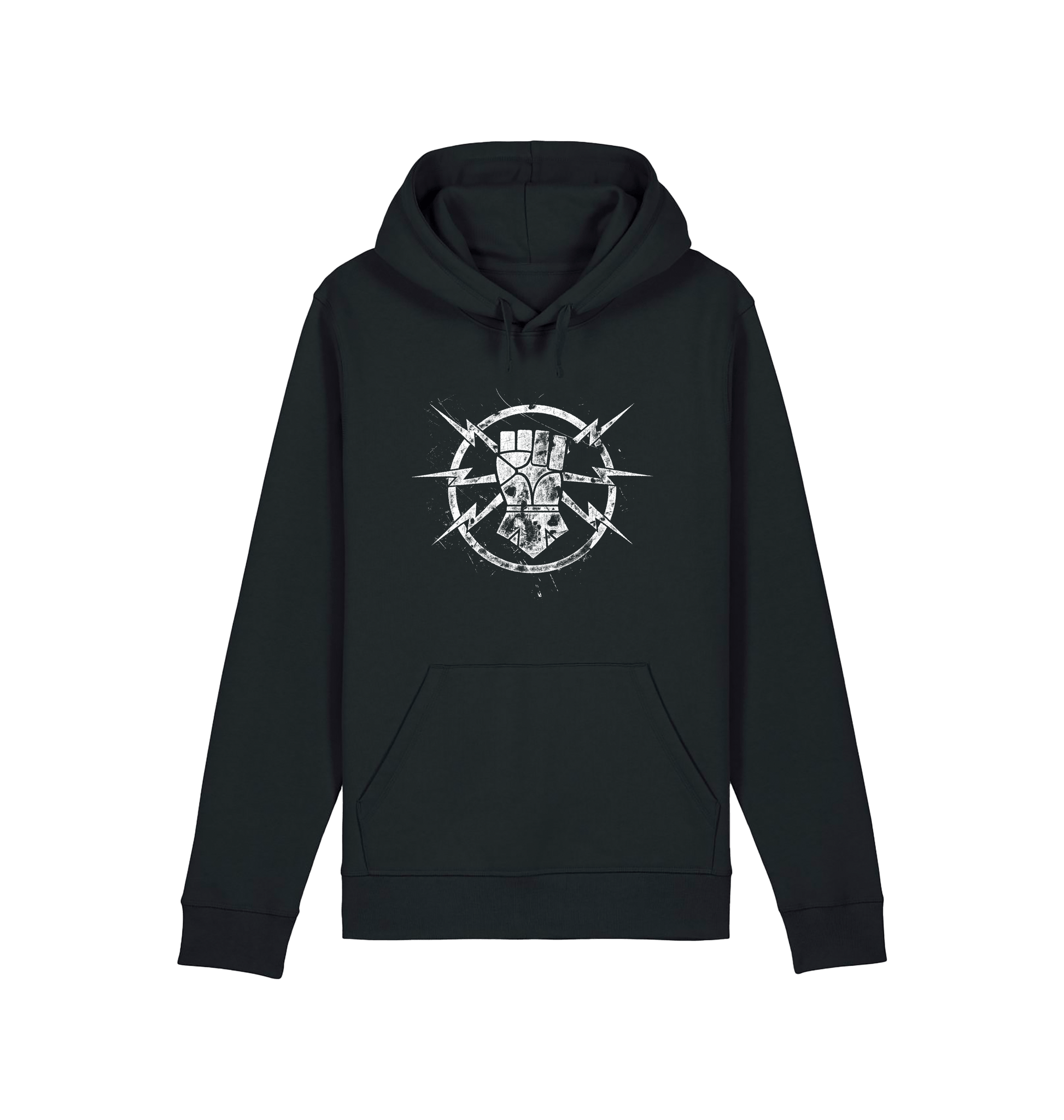 Black Printed Hoody Front