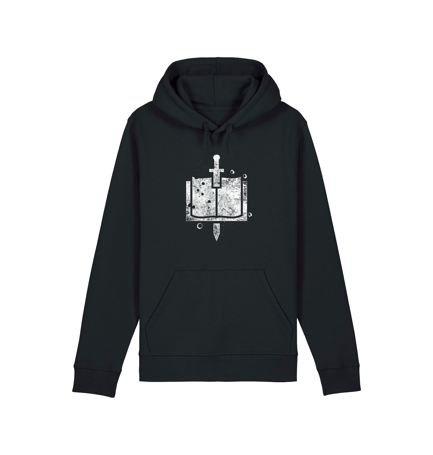 Black Printed Hoody Front