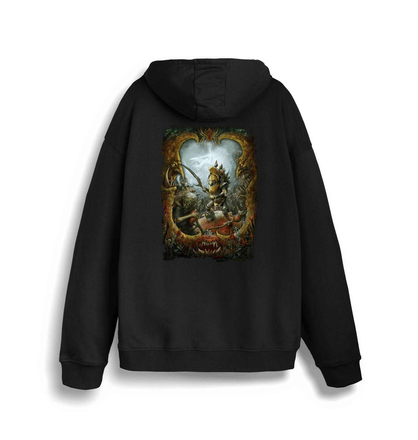 Black Printed Sweater Back