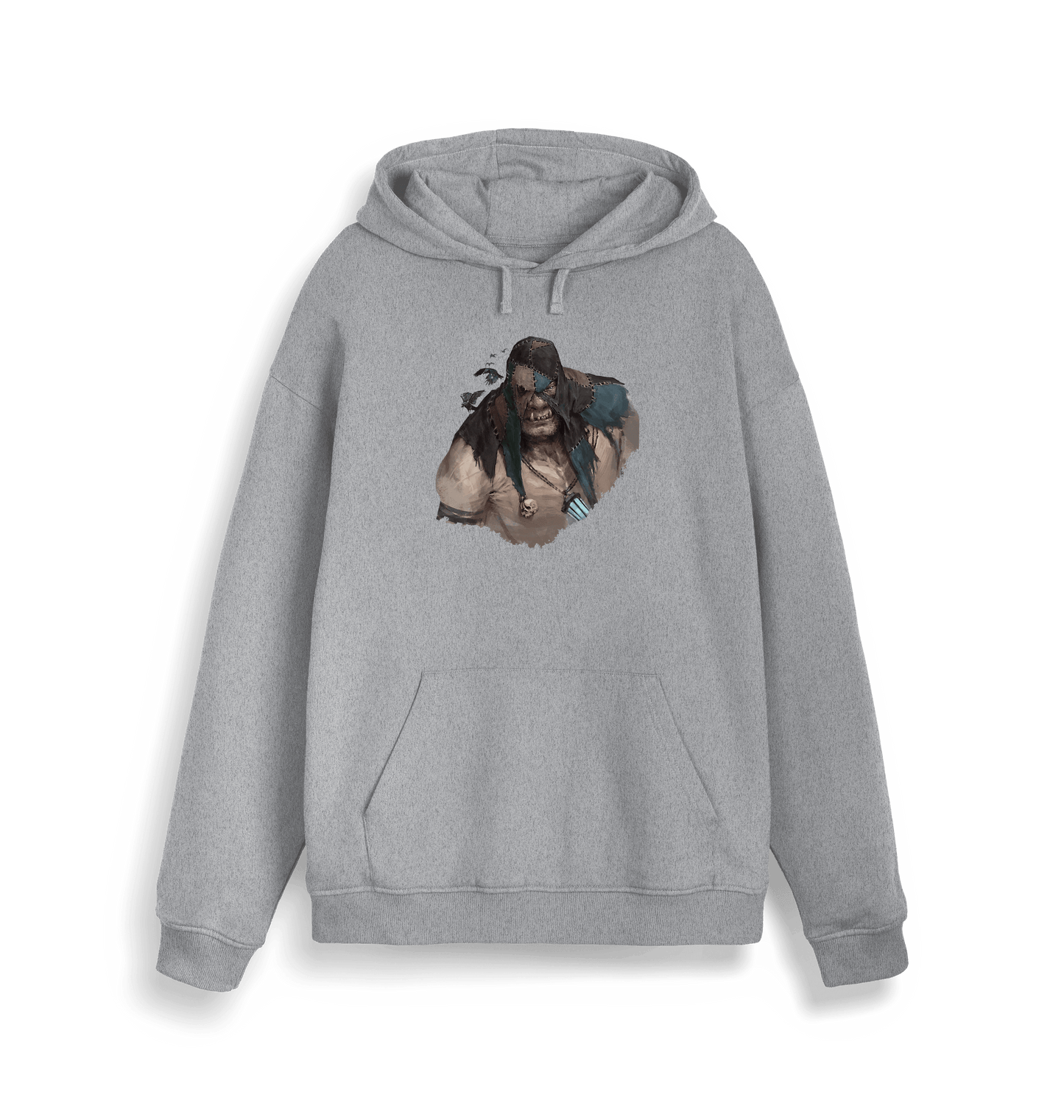 Heather Grey Printed Sweater Front