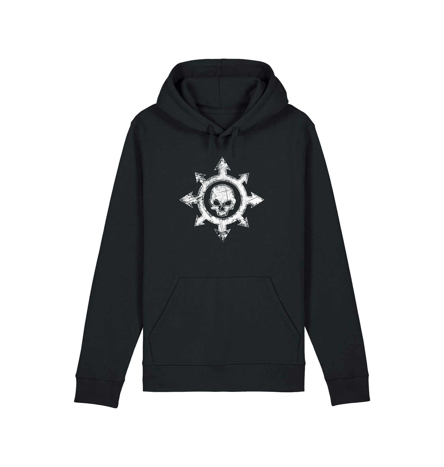 Black Printed Hoody Front