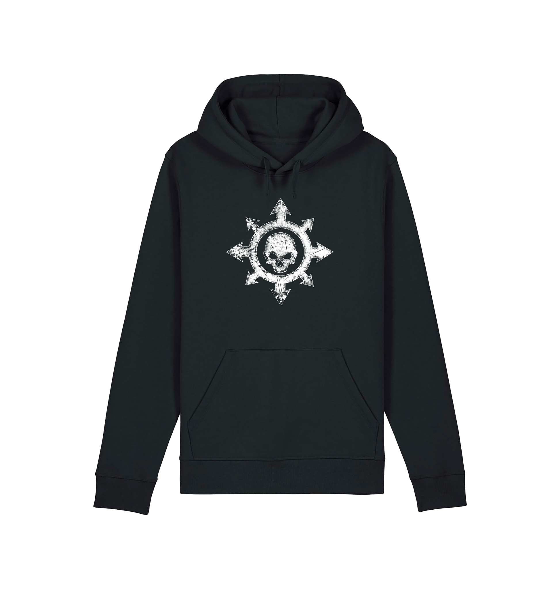 Black Printed Hoody Front