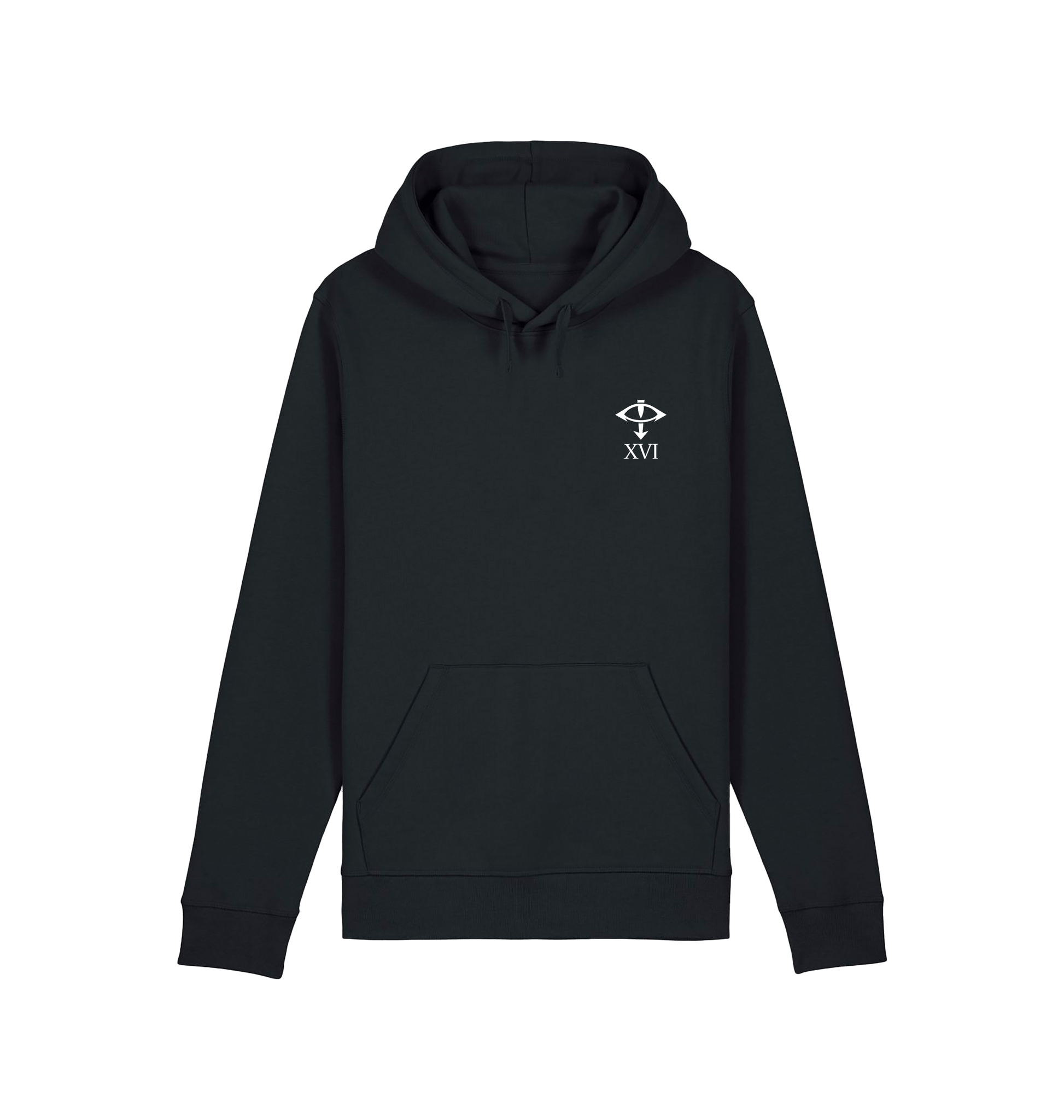 Black Printed Hoody Front