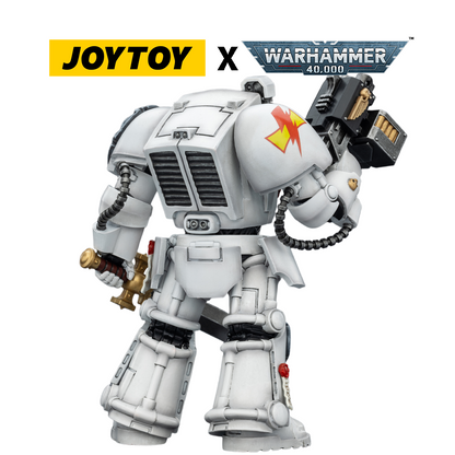 JoyToy Warhammer 40,000 Action Figure - White Scars, Terminator 1 with Power Sword and Storm Bolter (1/18 Scale) Preorder