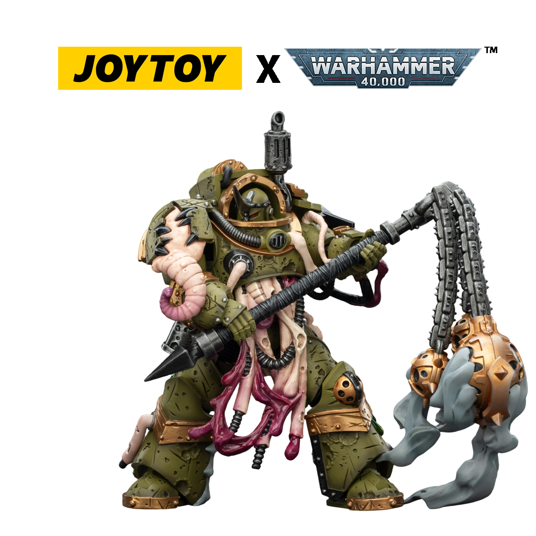 JoyToy Warhammer 40,000 Action Figure - Death Guard, Blightlord Terminator 2 with Flail of Corruption (1/18 Scale) Preorder