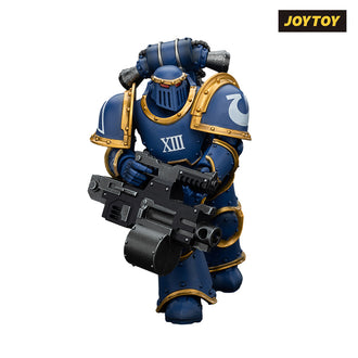 JoyToy Warhammer The Horus Heresy Action Figure - Ultramarines, Legion MkIII Tactical Support Squad, Legionary with Heavy Bolter (1/18 Scale)