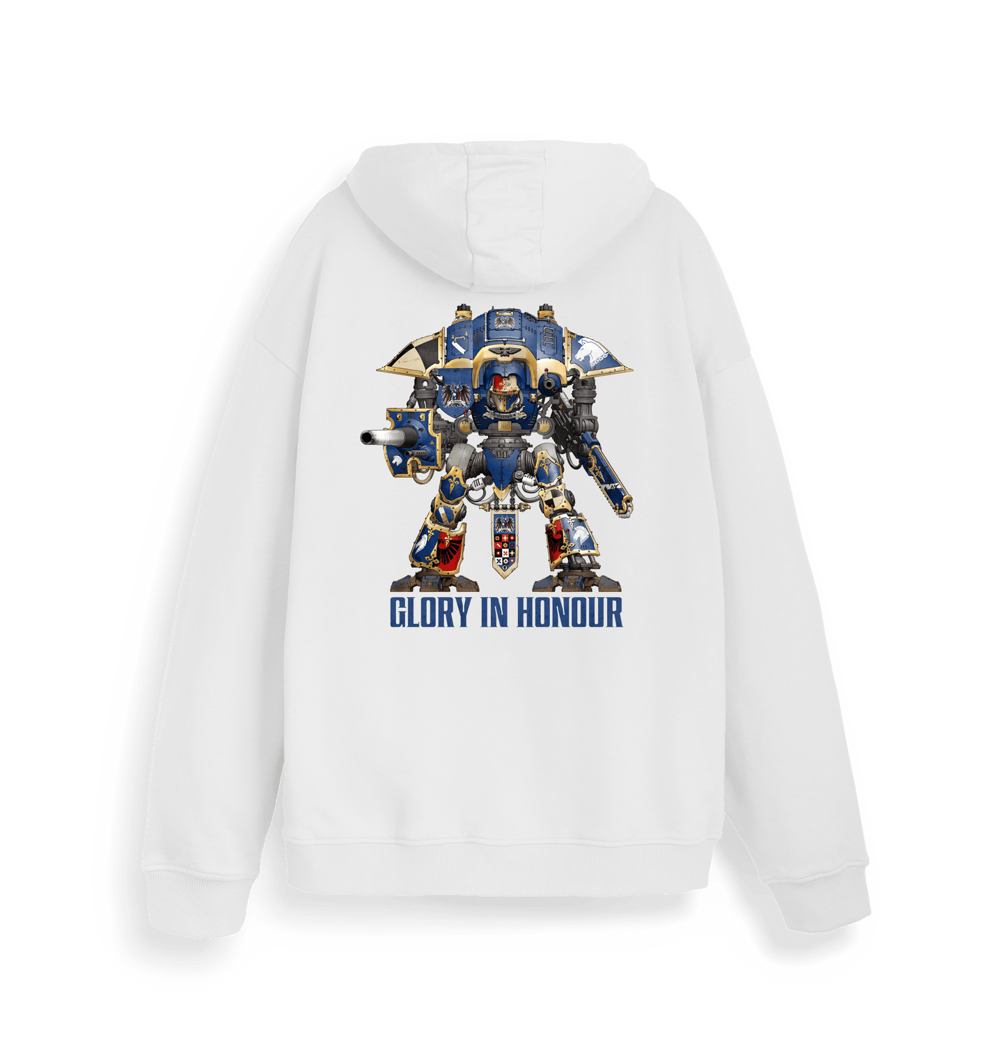 White Printed Sweater Back