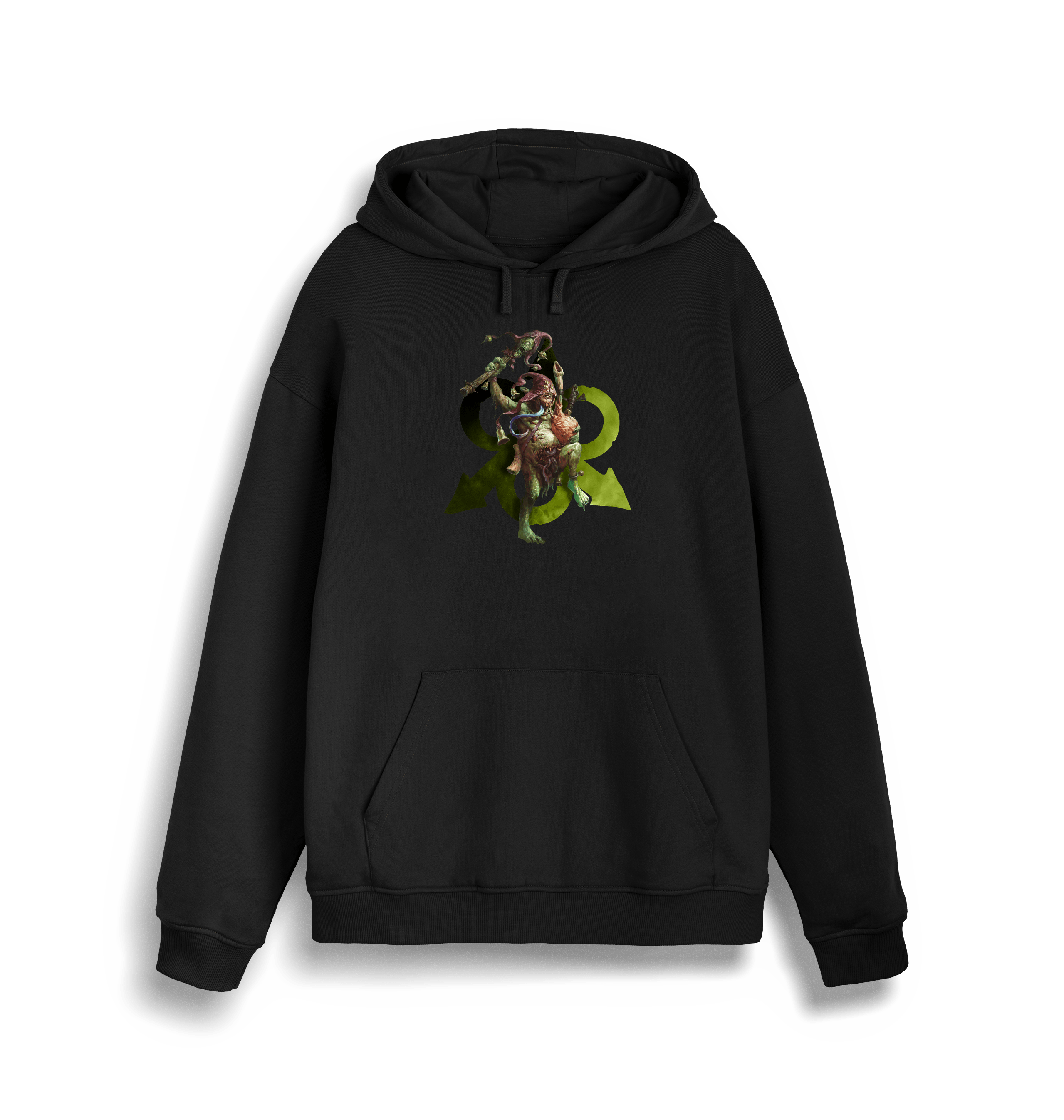 Black Printed Sweater Front