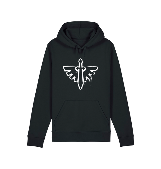 Black Printed Hoody Front