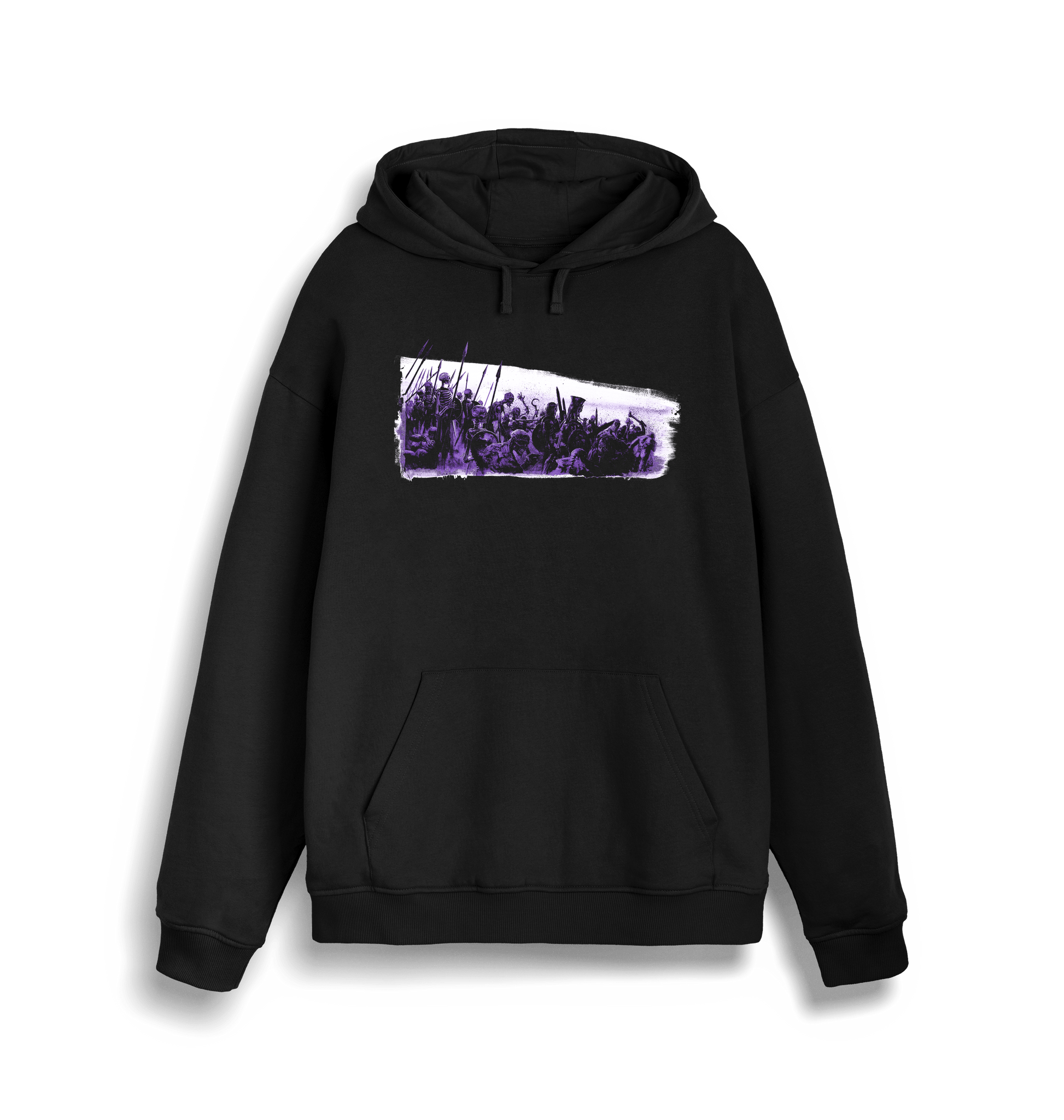 Black Printed Sweater Front