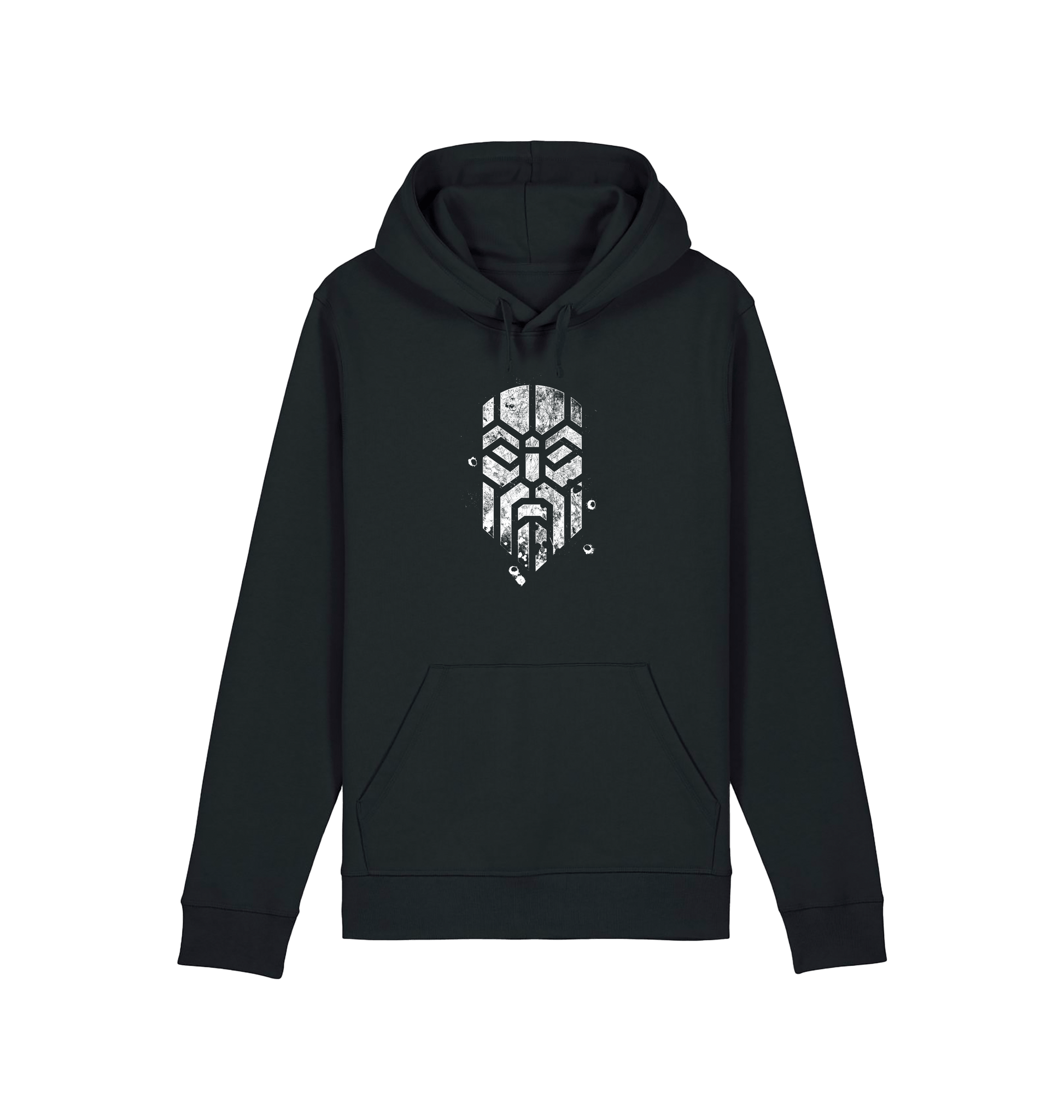 Black Printed Hoody Front