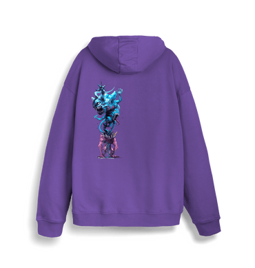 Purple Love Printed Sweater Back