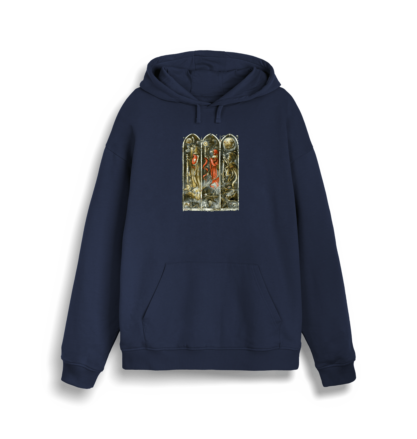 French Navy Printed Sweater Front