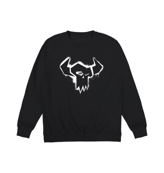 Deep Black Printed Sweater