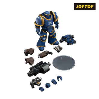 JoyToy Warhammer The Horus Heresy Action Figure - Ultramarines, Legion MkIII Tactical Support Squad, Legionary with Heavy Bolter (1/18 Scale) Preorder