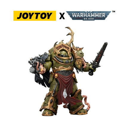 JoyToy Warhammer 40,000 Action Figure - Death Guard, Blightlord Terminator 3 with Combi-bolter and Bubotic Blade (1/18 Scale) Preorder